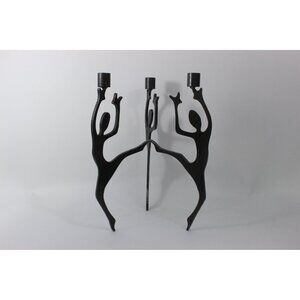 Vintage Sculptural Steel Candelabra Dancing Figures Attributed To John R. Keyser